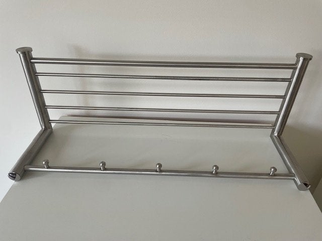 Design rvs wandkapstok, Zo goed als nieuw, Minder dan 100 cm, Metaal, Ophalen