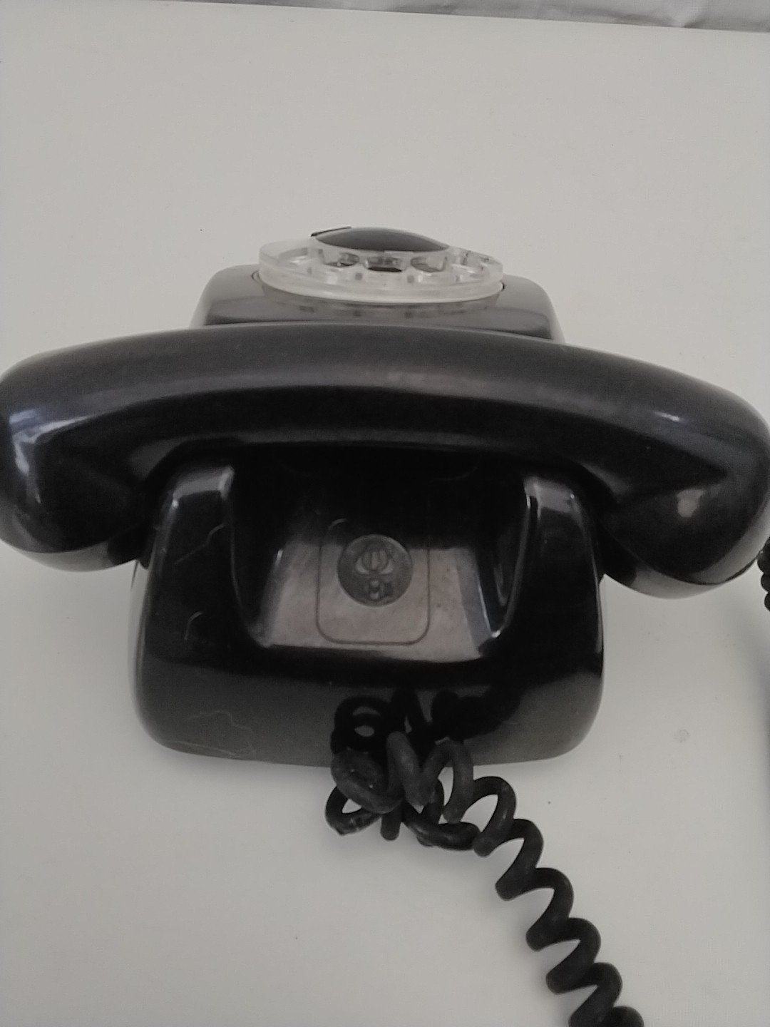 Vintage Zwarte Telefoon met Draaischijf, Ophalen of Verzenden, Gebruikt, Met draaischijf