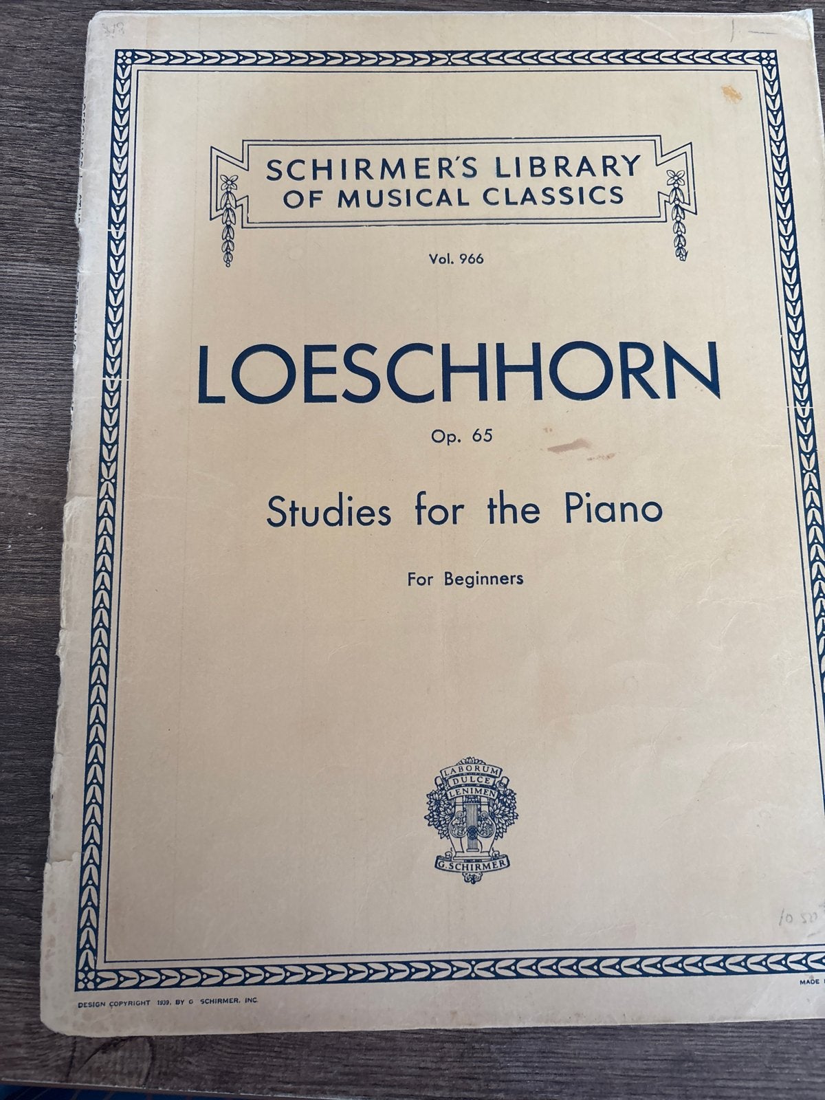 Loeschhorn Studies for the Piano Op. 65 - Beginners, Gebruikt, Klassiek, Les of Cursus, Ophalen of Verzenden