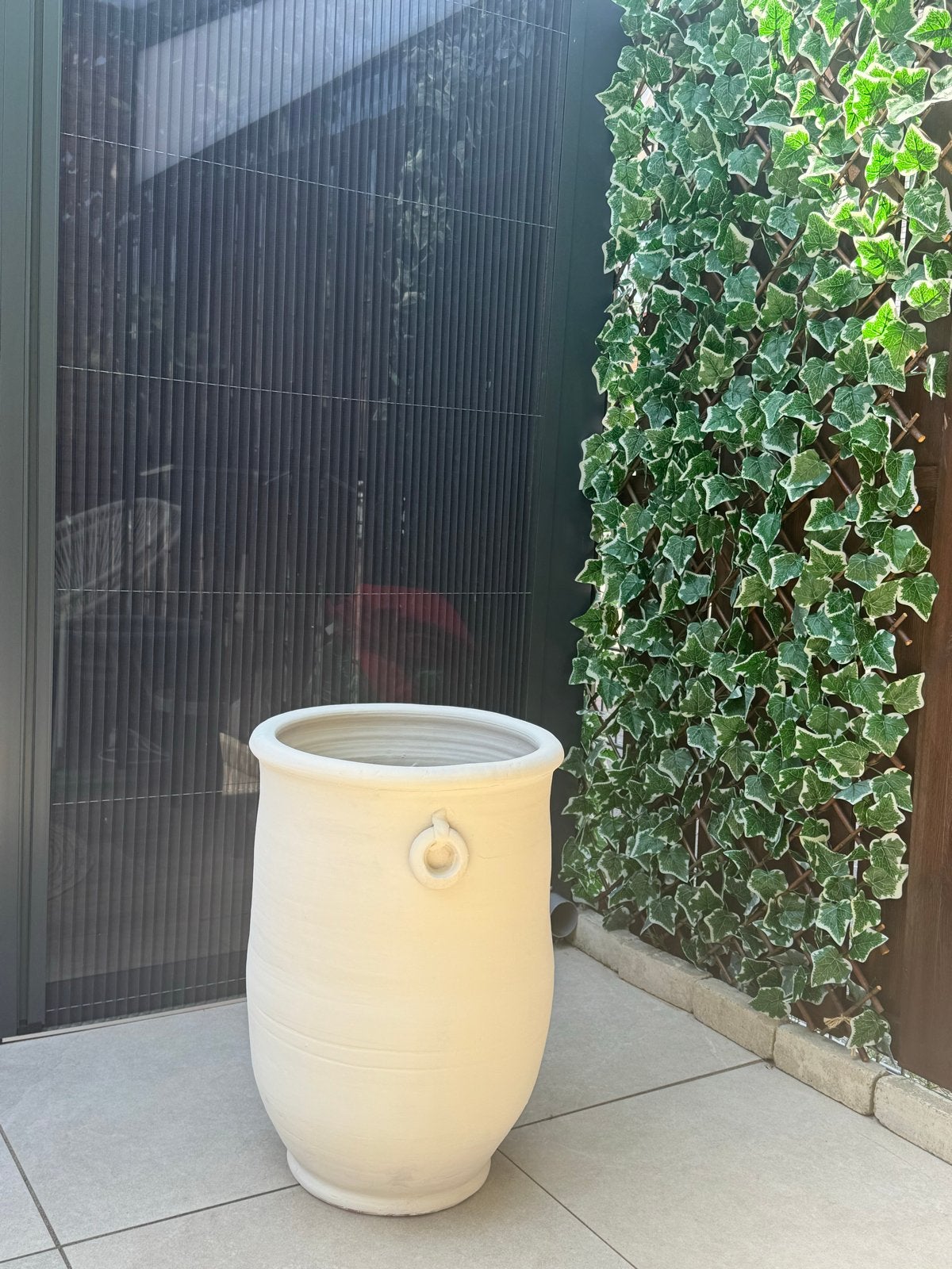Marokaanse terracotta bloempot met handvatten. 60x40, Rond, Terracotta, 40 tot 70 cm, Ophalen
