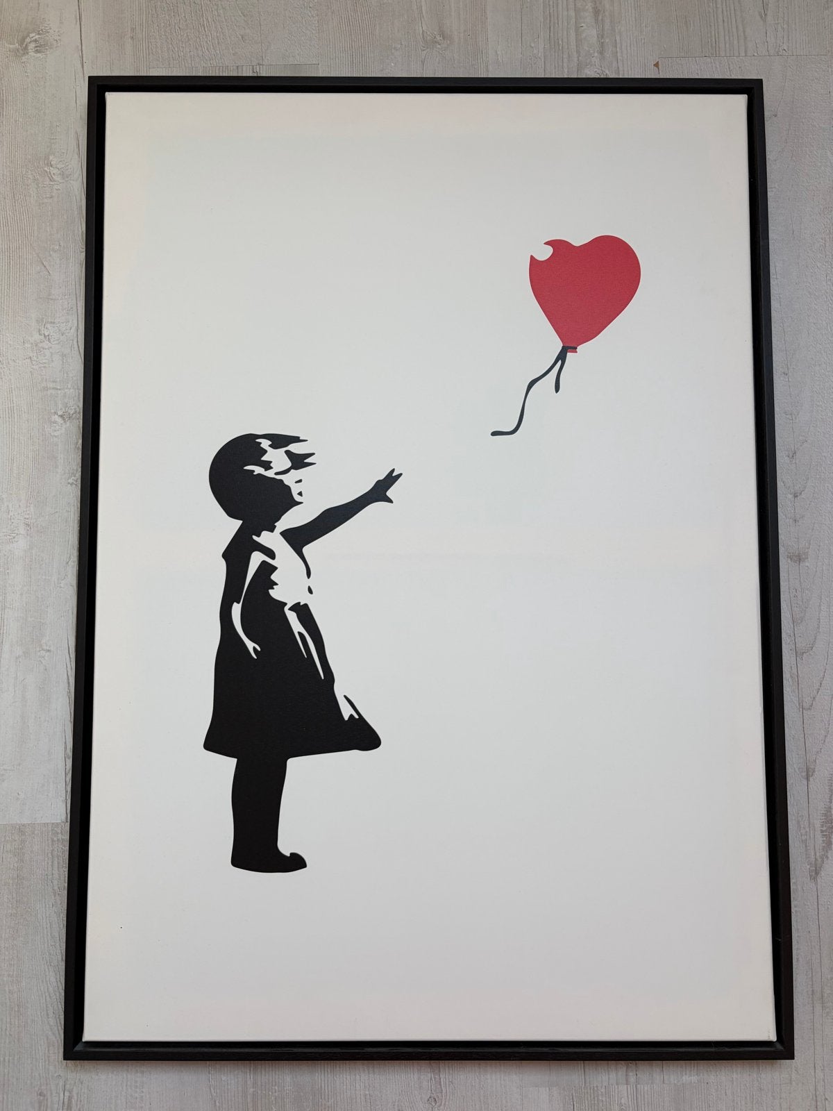 Banksy 'Girl with Balloon' Canvas Schilderij - Ingelijst, Ophalen, Figuren, Ingelijst, Print