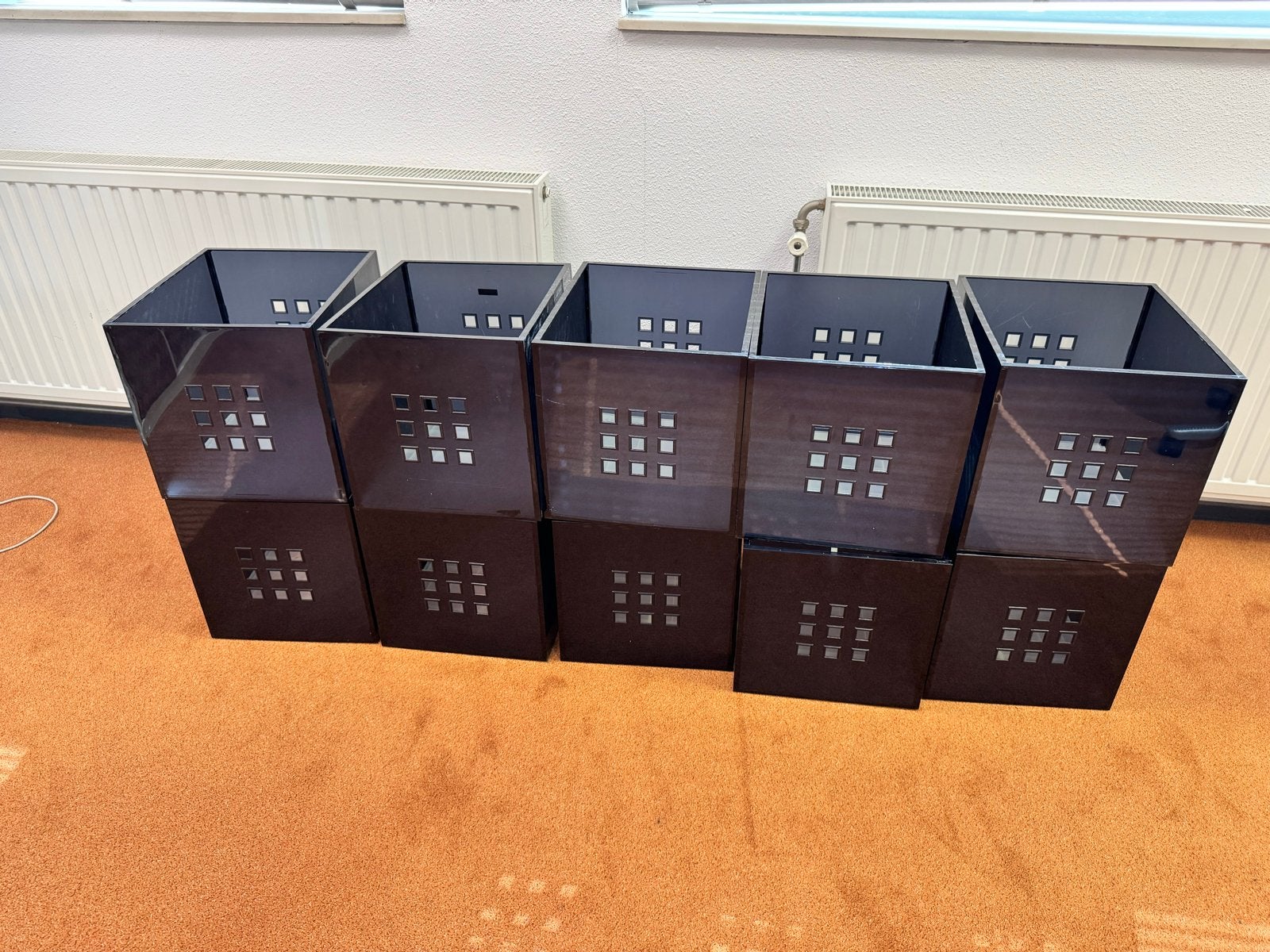 IKEA Lekman bakken zwart rookglas- Set van 10 opbergboxen, Ophalen, Gebruikt, Minder dan 100 cm, 25 tot 50 cm