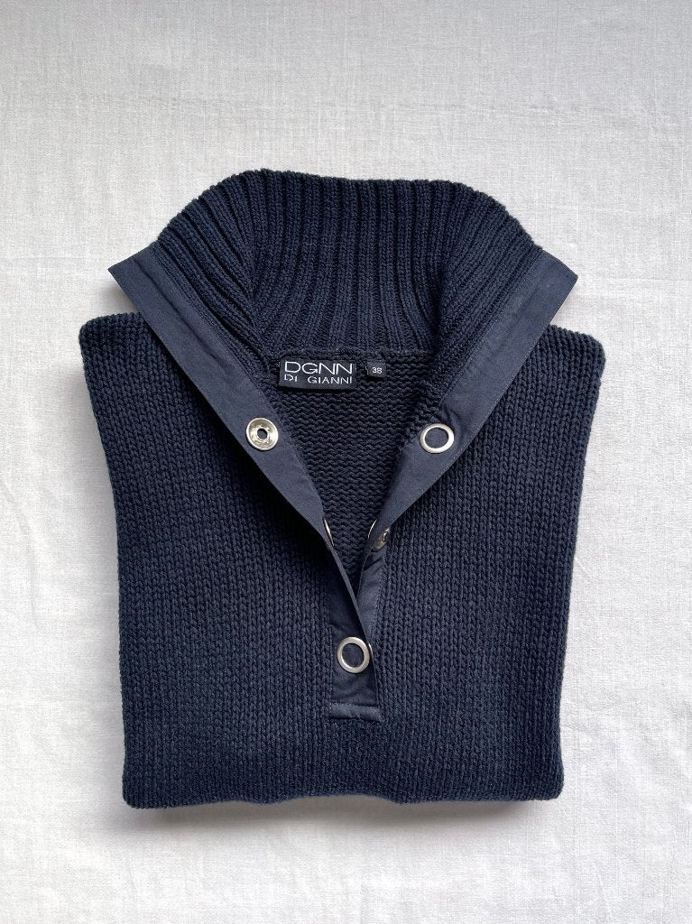 blauwe trui van katoen van Di Gianni, Maat 38/40 (M), Blauw, Ophalen of Verzenden, Zo goed als nieuw