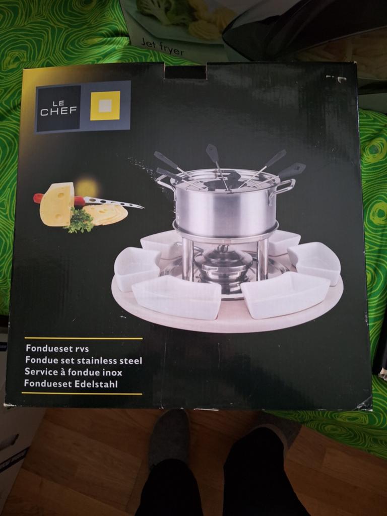 Nieuw in de doos Fondue set  rvs, Ophalen of Verzenden, Nieuw, Brander, Fondueset
