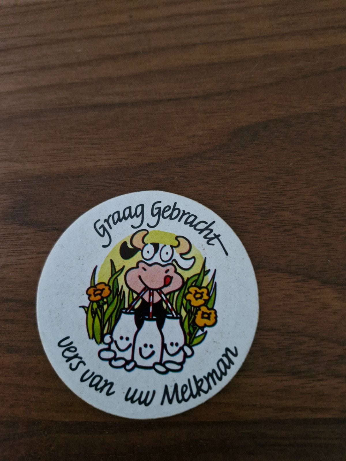 11852 Vintage sticker 'Graag gebracht vers van uw Melkman', Ophalen of Verzenden
