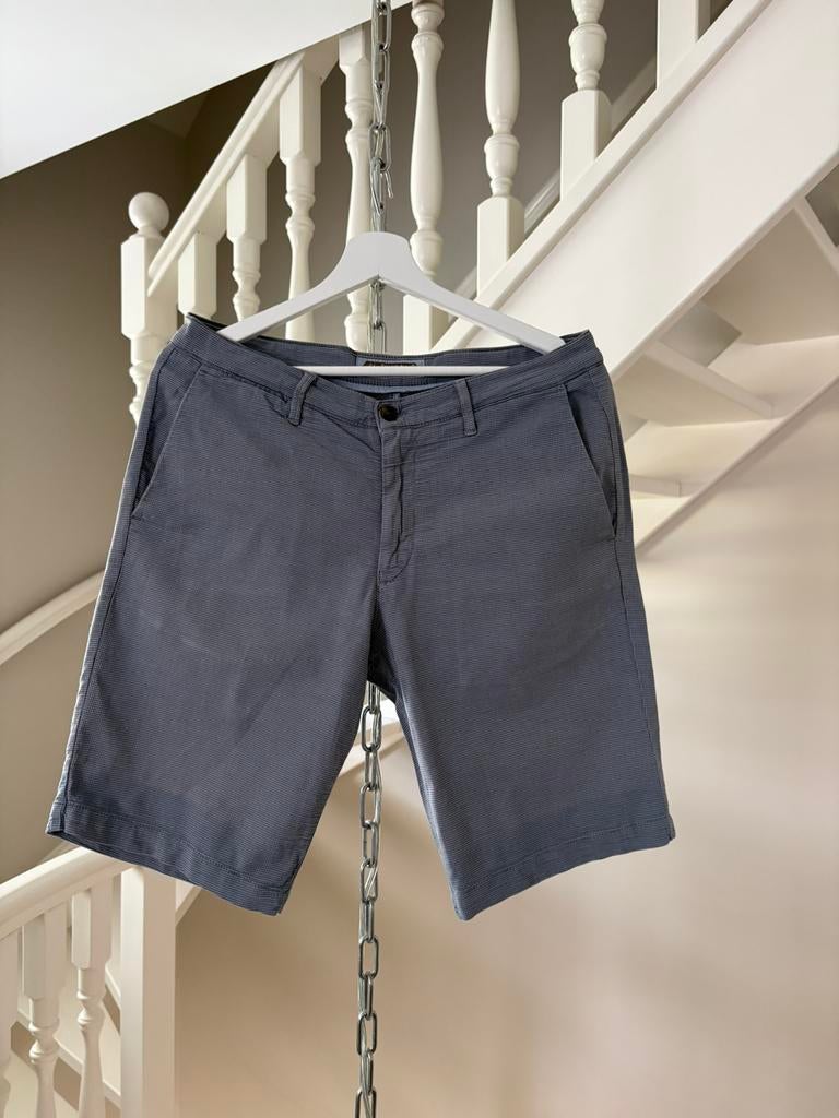 Korte broek blauw ruitje Four.ten maat 48 (L), Kleding | Heren, Broeken en Pantalons, Ophalen of Verzenden, Zo goed als nieuw
