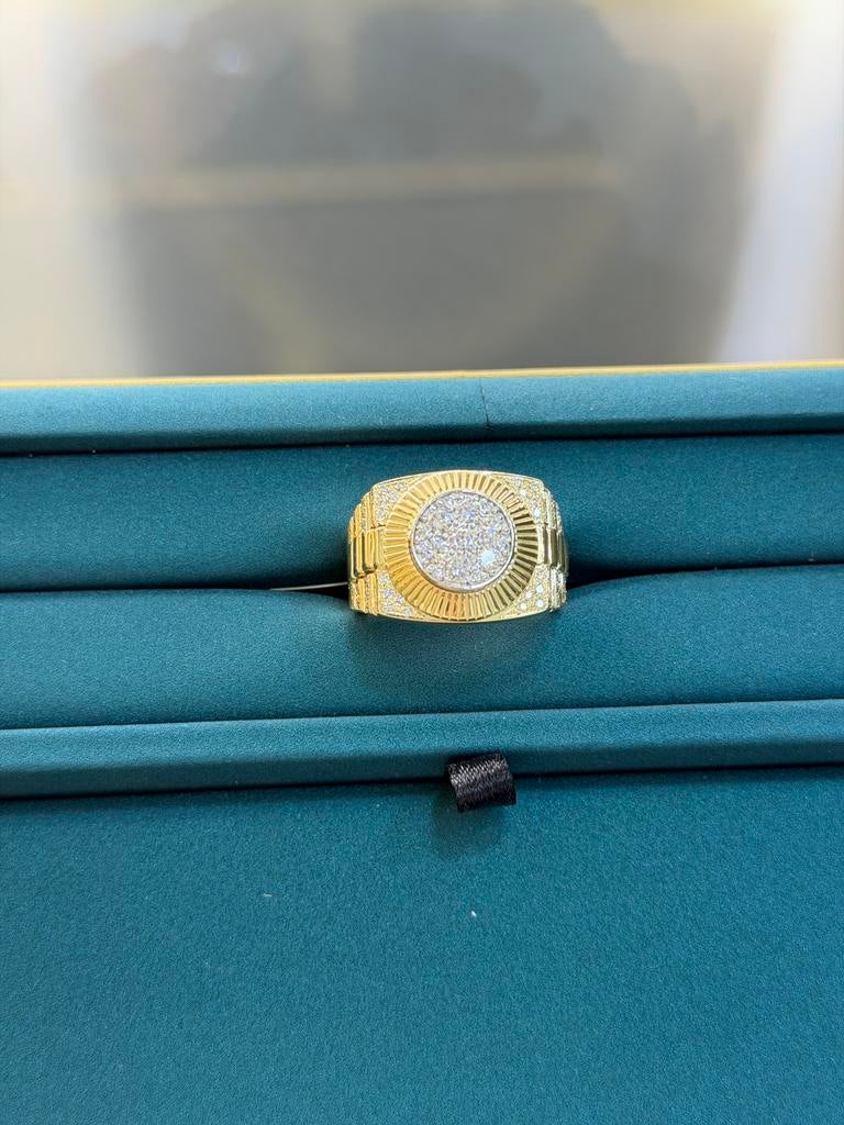 14KT Goud - 15.2 Gram - Labdiamanten, Sieraden, Tassen en Uiterlijk, Ringen, Ophalen, 20 of groter, Heer, Nieuw