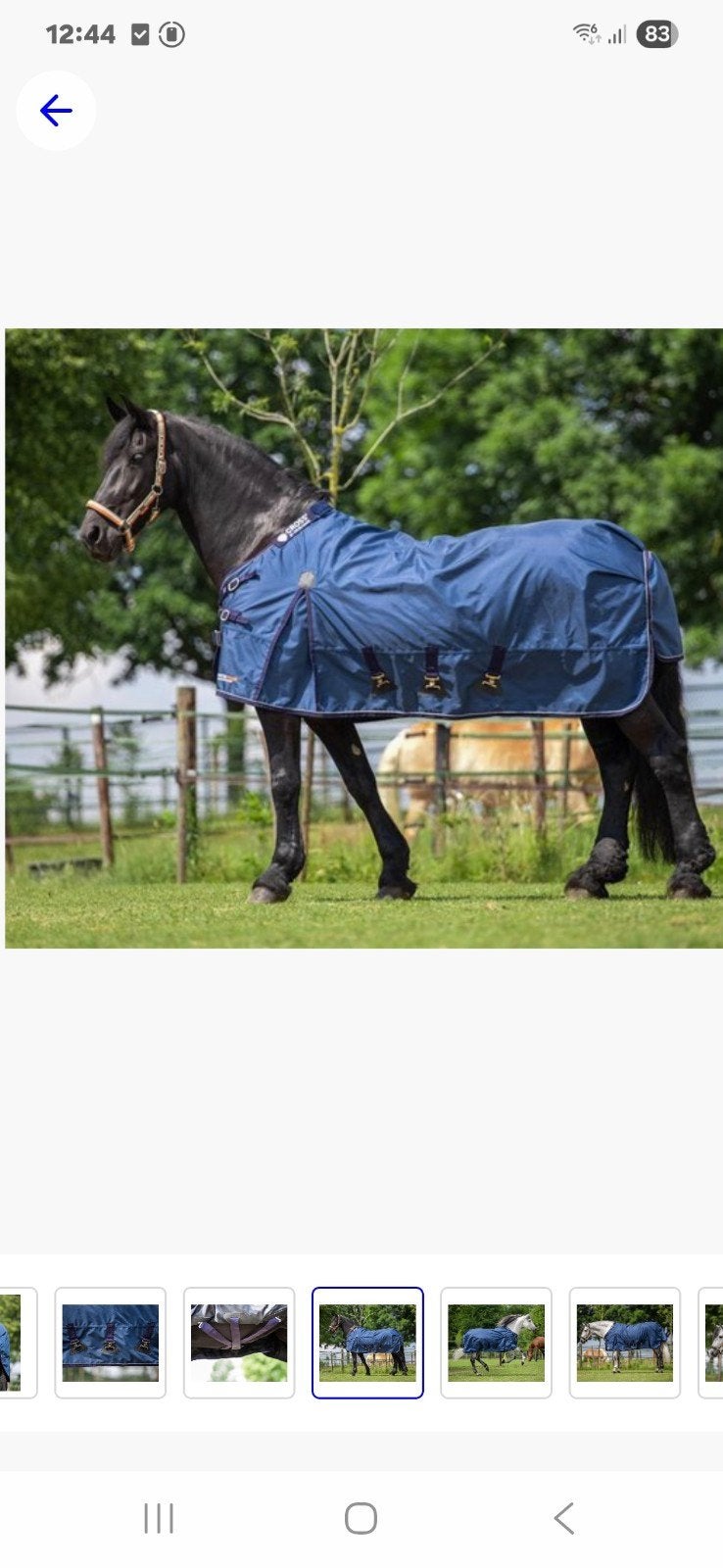 Fryskwaren paardendeken 195 cm, extra breed.Wind, waterdicht, Gebruikt, 200 g, Ophalen of Verzenden, Blauw