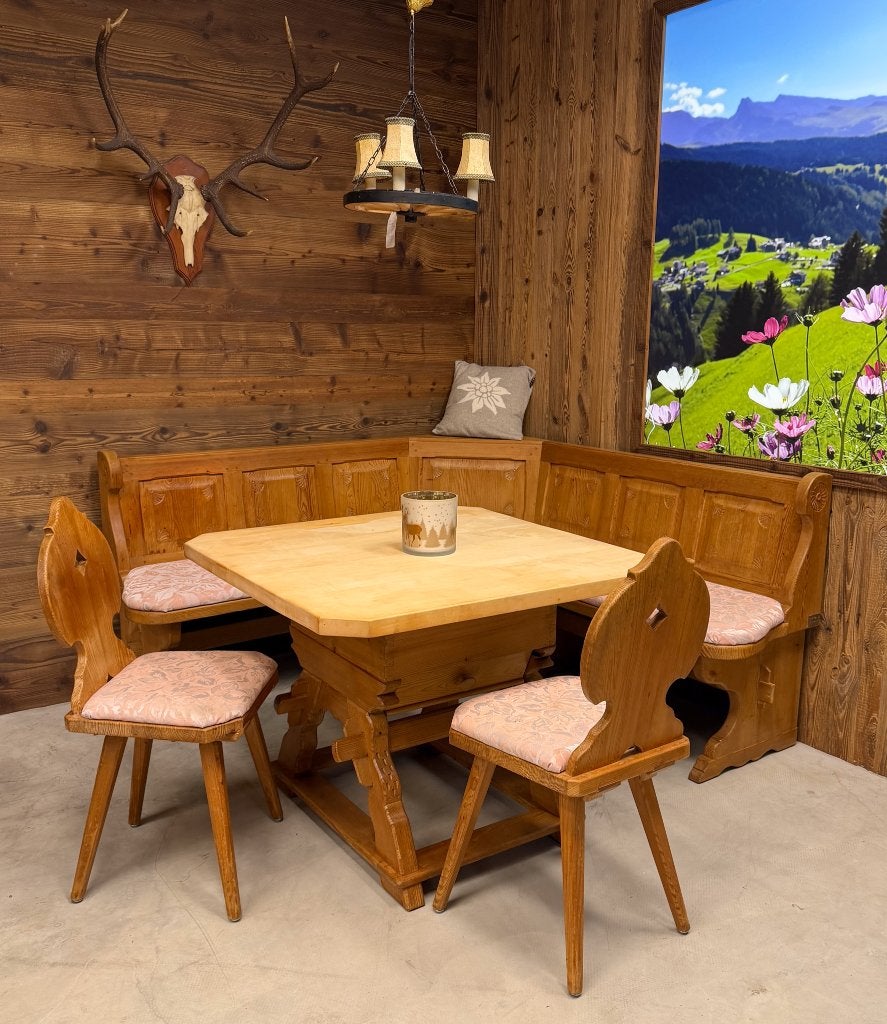 Eethoek Oostenrijk | Vintage stube set | Hoekbank met tafel, Ophalen