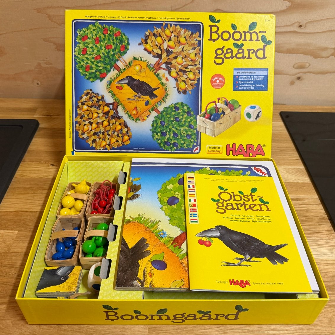 Boomgaard (Obstgarten) - HABA coöperatief geheugenspel, Een of twee spelers, Verzenden, Gebruikt
