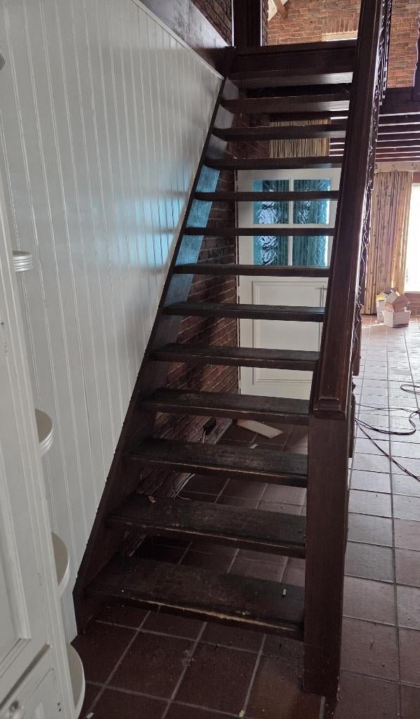 rustieke zware houten trap binnentrap 270 cm incl balustrade, Ophalen, Gebruikt, Trap, Nb