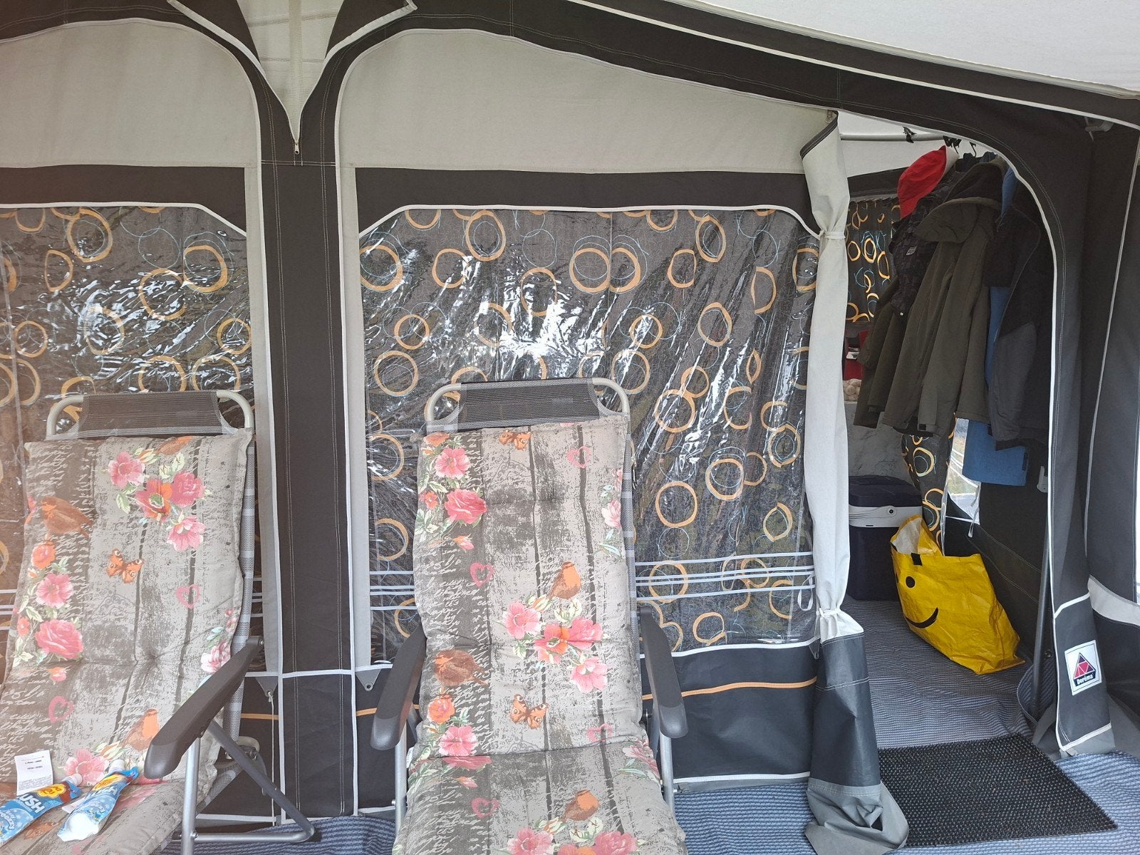 Voortent maat 10 met luifel, zijwanden en aluminium stokken, Caravans en Kamperen, Ophalen, Gebruikt