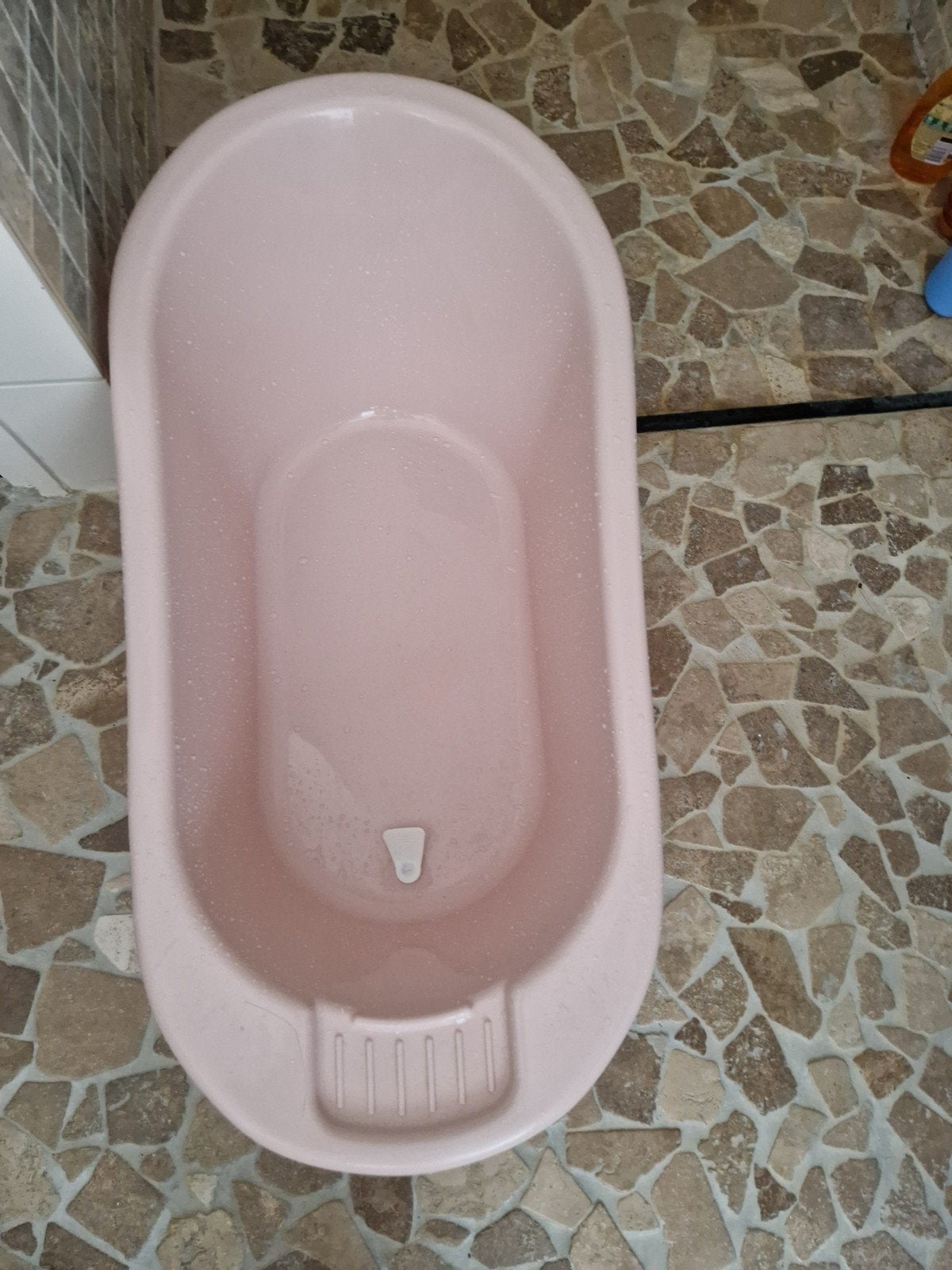 Roze babybadje met afvoerstop, Ophalen of Verzenden, Gebruikt, Badje, Overige merken