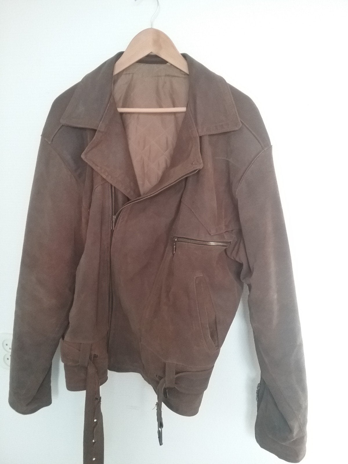 Vintage bruine leren jas - Maat L, Maat 52/54 (L), Ophalen of Verzenden, Gedragen, Onbekend