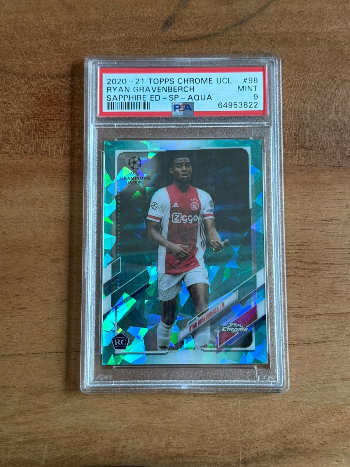 Ryan Gravenberch #98 Ajax Topps Sapphire 2020-21 /150, Ophalen of Verzenden, Zo goed als nieuw, Ajax, Poster, Plaatje of Sticker