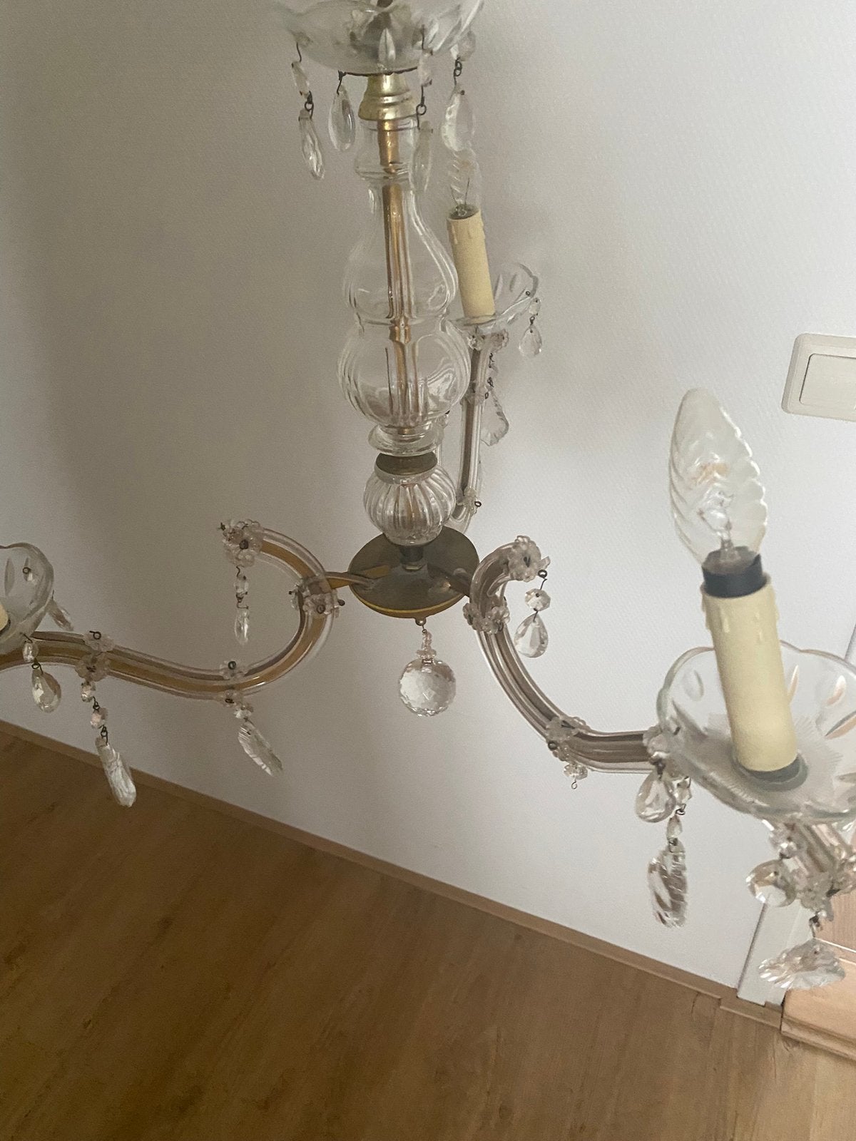 Antieke brocante kroonluchter te koop, Ophalen, Gebruikt, Brocante