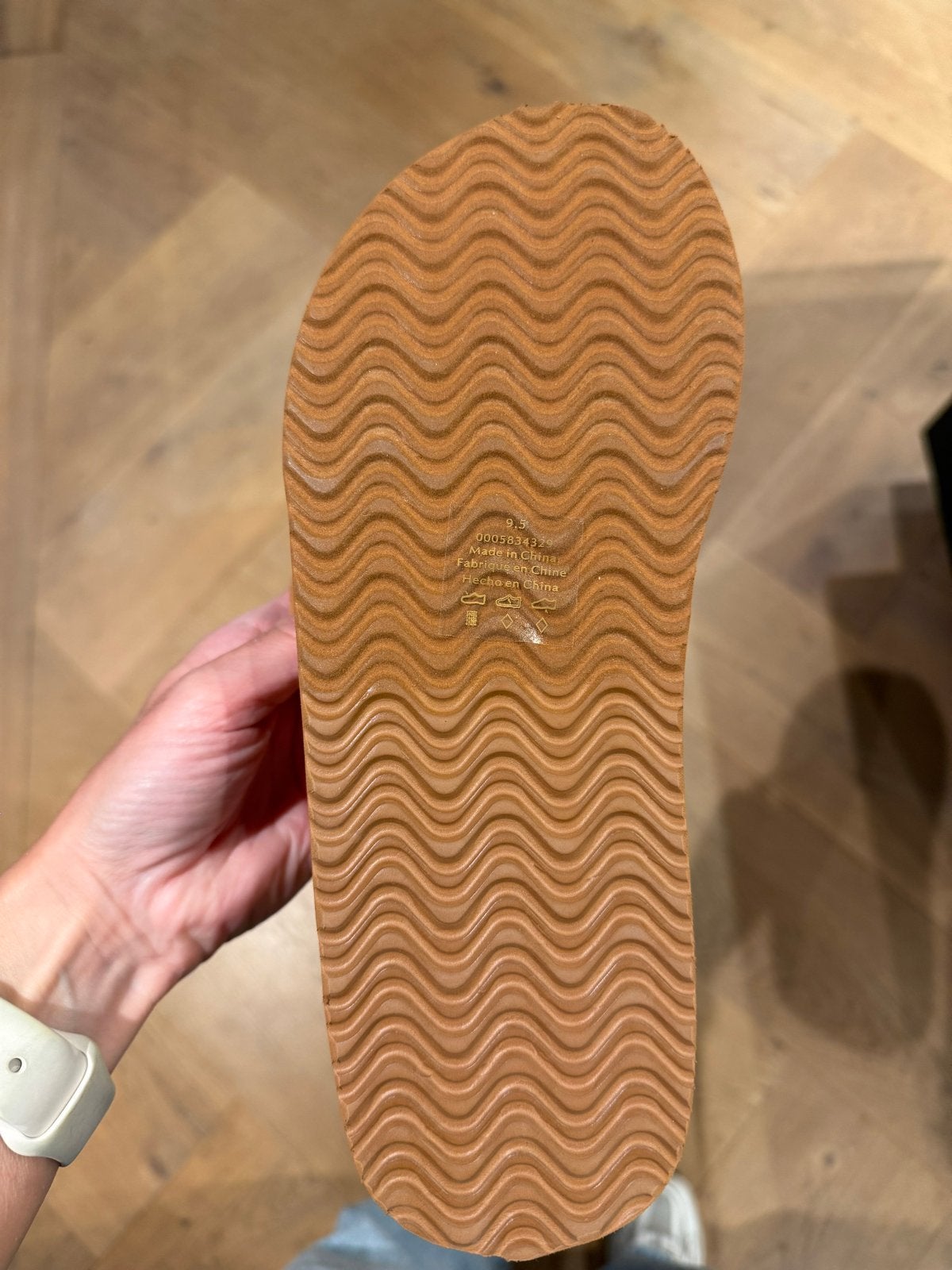 Free People Poolside Wedge Thong Slippers Maat 9.5, Ophalen of Verzenden, Nieuw, Beige, Slippers