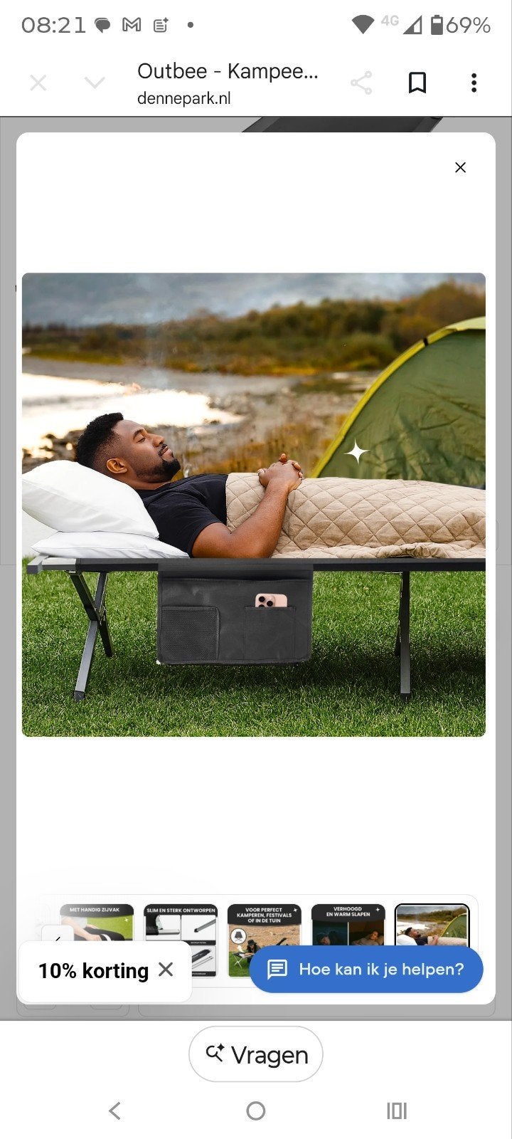 Outbee Campingbed - Lichtgewicht & Opvouwbaar, Caravans en Kamperen, Ophalen of Verzenden, Nieuw, Overige
