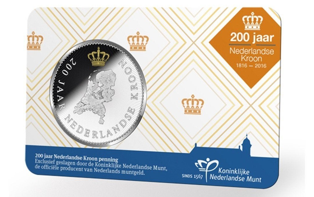200 jaar Nederlandse Kroon penning 2016 KNM, Ophalen of Verzenden