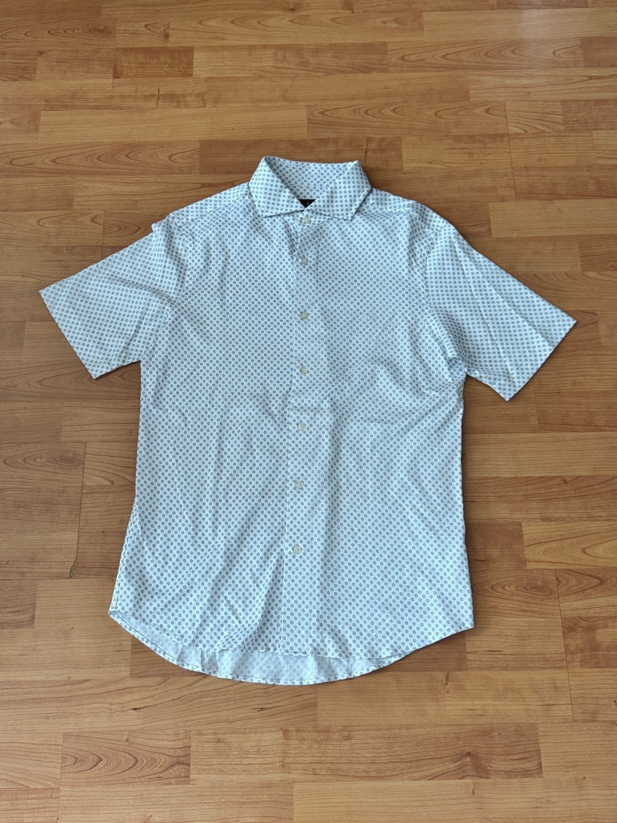 Daks heren overhemd, wit met blauw patroon, maat 105, Ophalen of Verzenden, Zo goed als nieuw, Wit, Overige halswijdtes