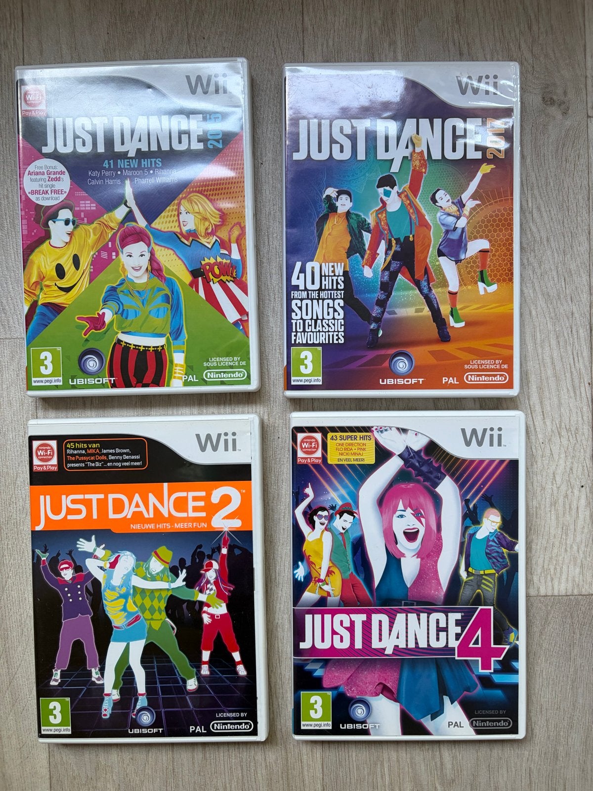 Just Dance Wii bundel - 4 spellen voor uren dansplezier!, Muziek, Gebruikt, Eén computer, Ophalen of Verzenden