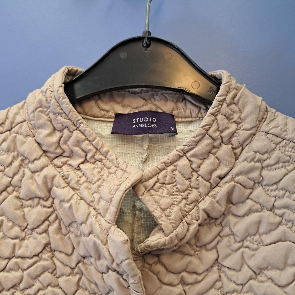 Studio Anneloes blazer in zand structuur patroon M art 49653, Maat 38/40 (M), Studio Anneloes, ., Beige