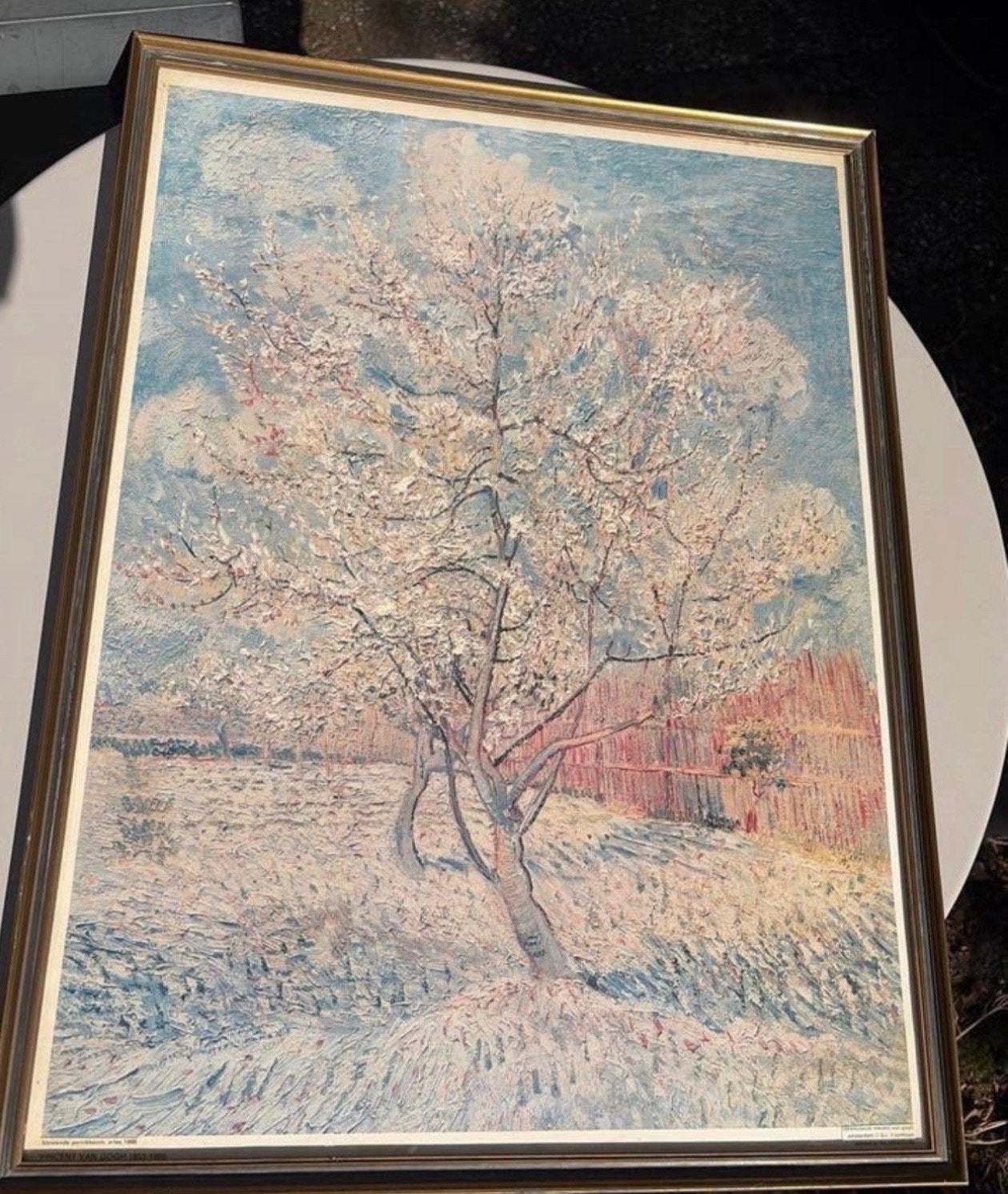 Van Gogh 'Bloeiende Amandelboom' in antieke lijst, Antiek en Kunst, Bijzondere lijst, Klassiek, Print, Papier