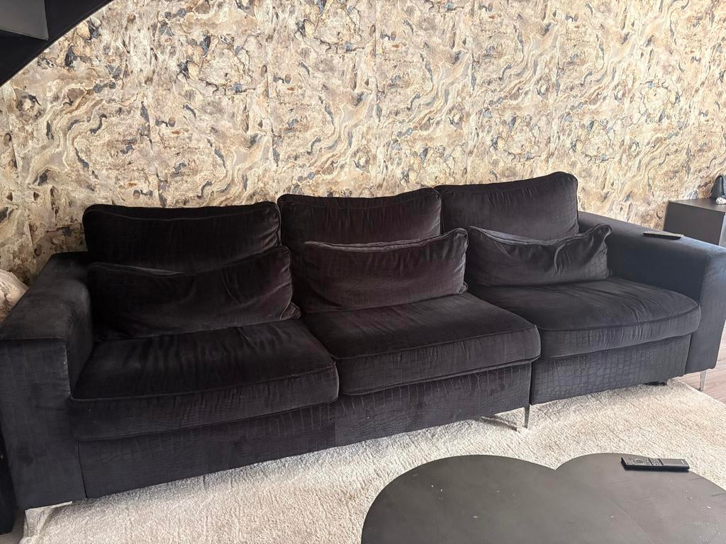 Mooie nette velvet croco bank 285cm breed, Huis en Inrichting, Banken | Complete zithoeken, Ophalen, Gebruikt, Stof, Eric kuster