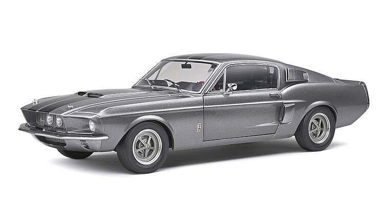 Solido Shelby Mustang GT500 ’67 – Grijs/Zwart – 1:18, Hobby en Vrije tijd, Modelauto's | 1:18, Ophalen of Verzenden, Nieuw, Auto