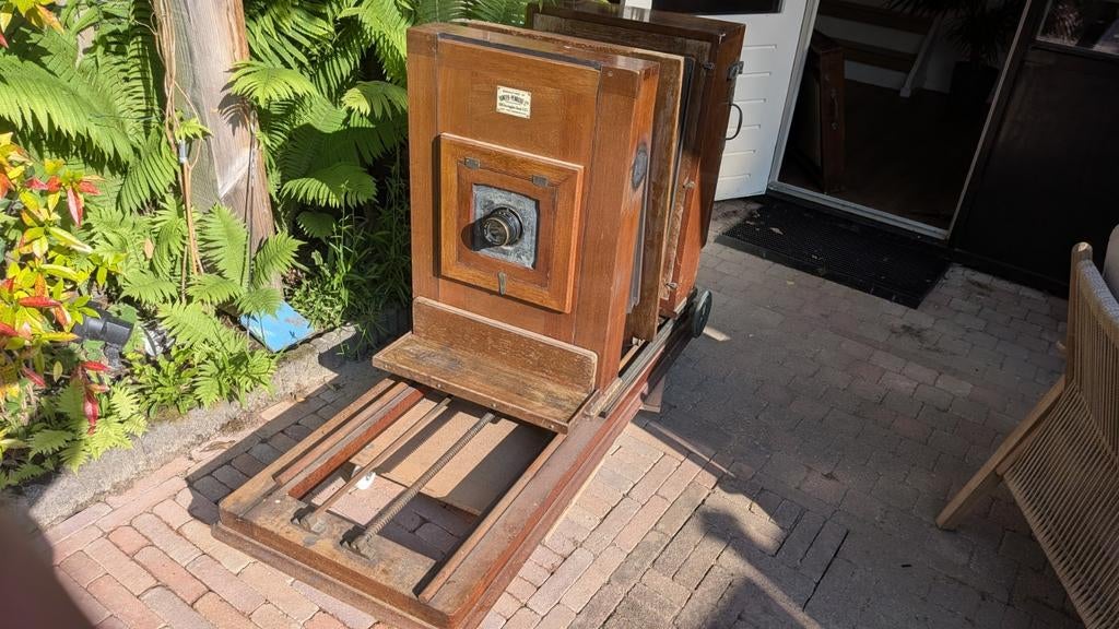Antieke houten repro camera van Hunter Penrose, Audio, Tv en Foto, Fotocamera's Analoog, Ophalen, Gebruikt, Overige Merken
