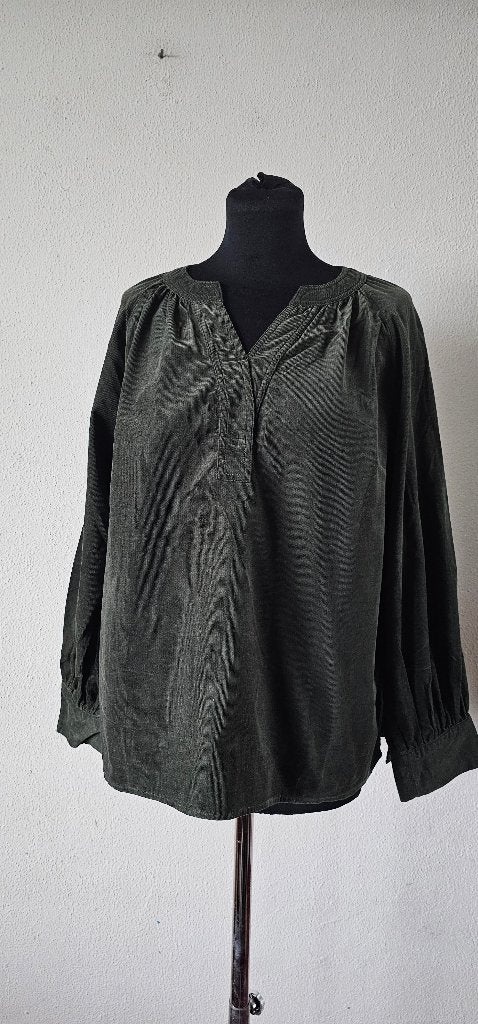Hush Corduroy Blouse - Donkergroen - Maat S (12225), Ophalen of Verzenden, Maat 36 (S), Gedragen, Groen