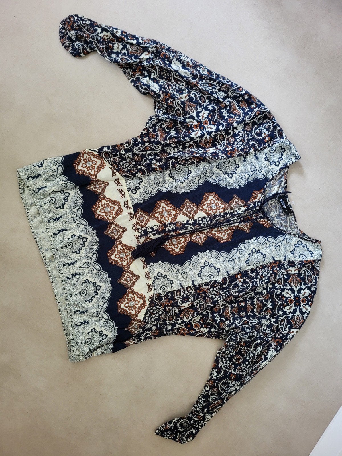 Shirt met Paisley print, Maat 38/40 (M), Blauw, Ophalen of Verzenden, Korte mouw