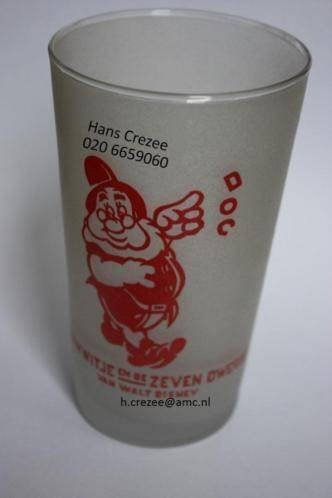 zoek oud Disney Sneeuwwitje en de 7 dwergen glas glazen 1940, Antiek en Kunst, Ophalen of Verzenden