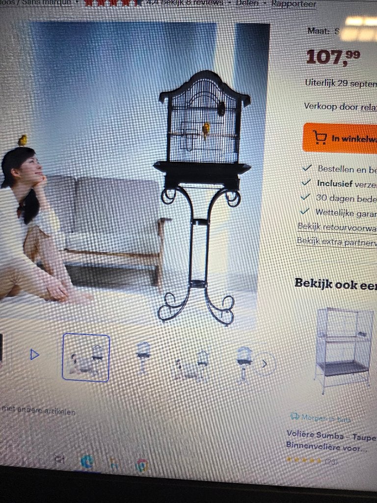 Vogelkooi op poten, nw in doos, Ophalen, Nieuw, Metaal, Vogelkooi
