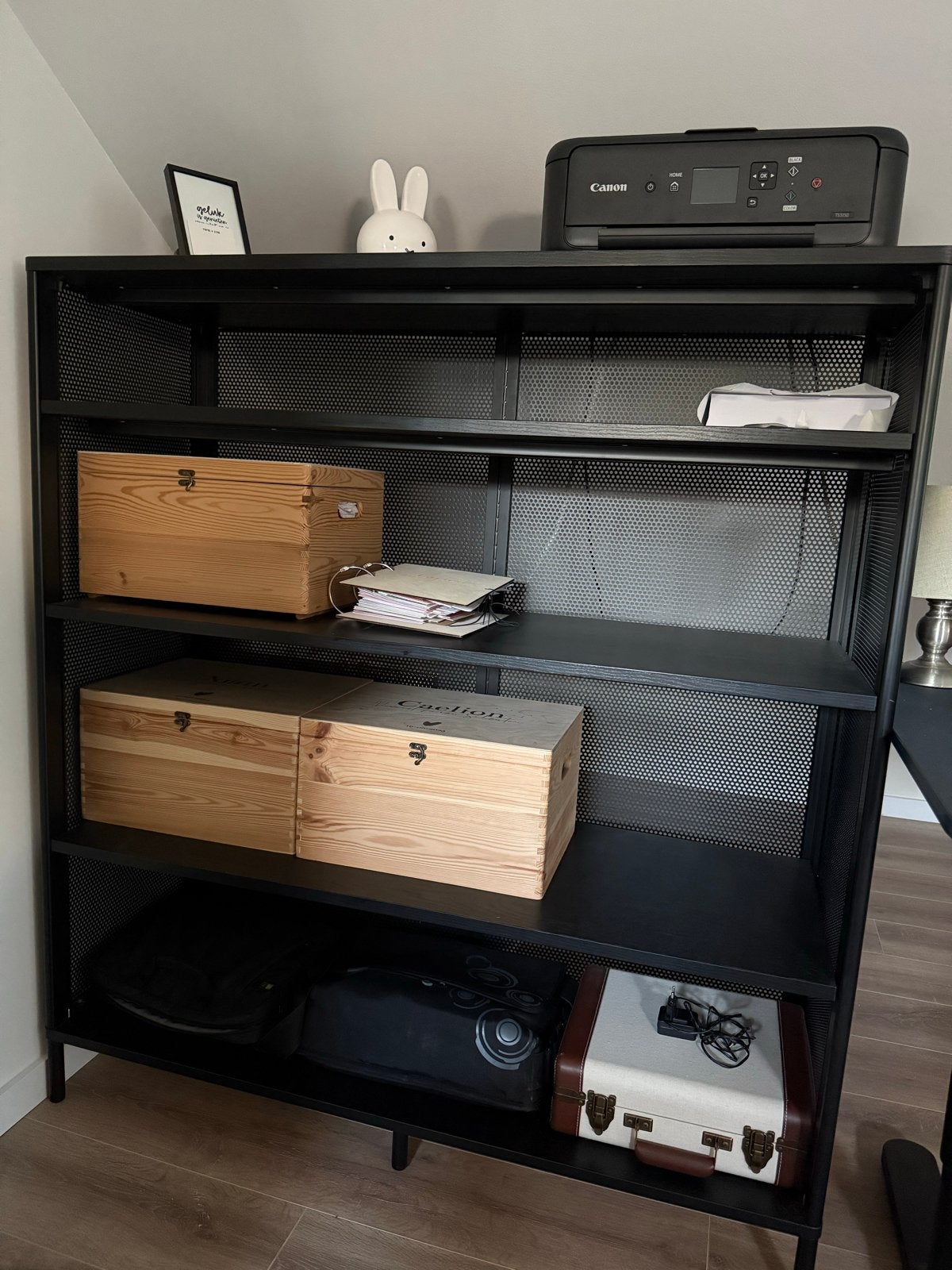 IKEA Open Archief Kast Zwart Metaal, Huis en Inrichting, Kasten | Boekenkasten, Met plank(en), Zo goed als nieuw, Metaal, 150 tot 200 cm