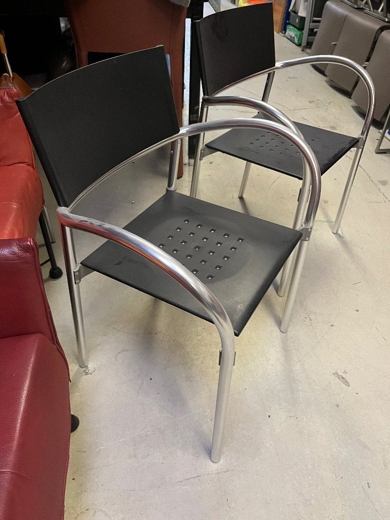 4x Segis Breeze terrasstoel stapelstoel Italiaans, Ophalen, Gebruikt, Vier, Metaal