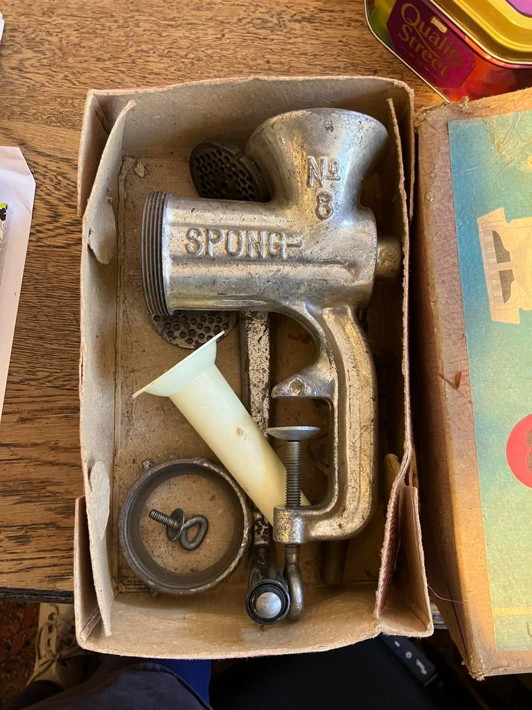 Vintage Spong No. 8 Vleesmolen in Originele Doos, Ophalen of Verzenden