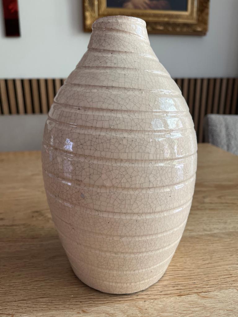 Crackle Glaze Aardewerk Vaas - Vintage Stijl, Ophalen of Verzenden