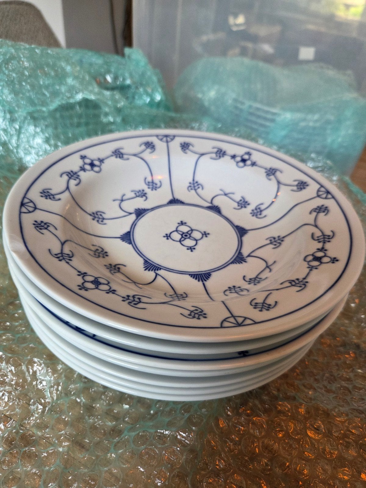 7 diepe soepborden Blauw Saks, Ophalen