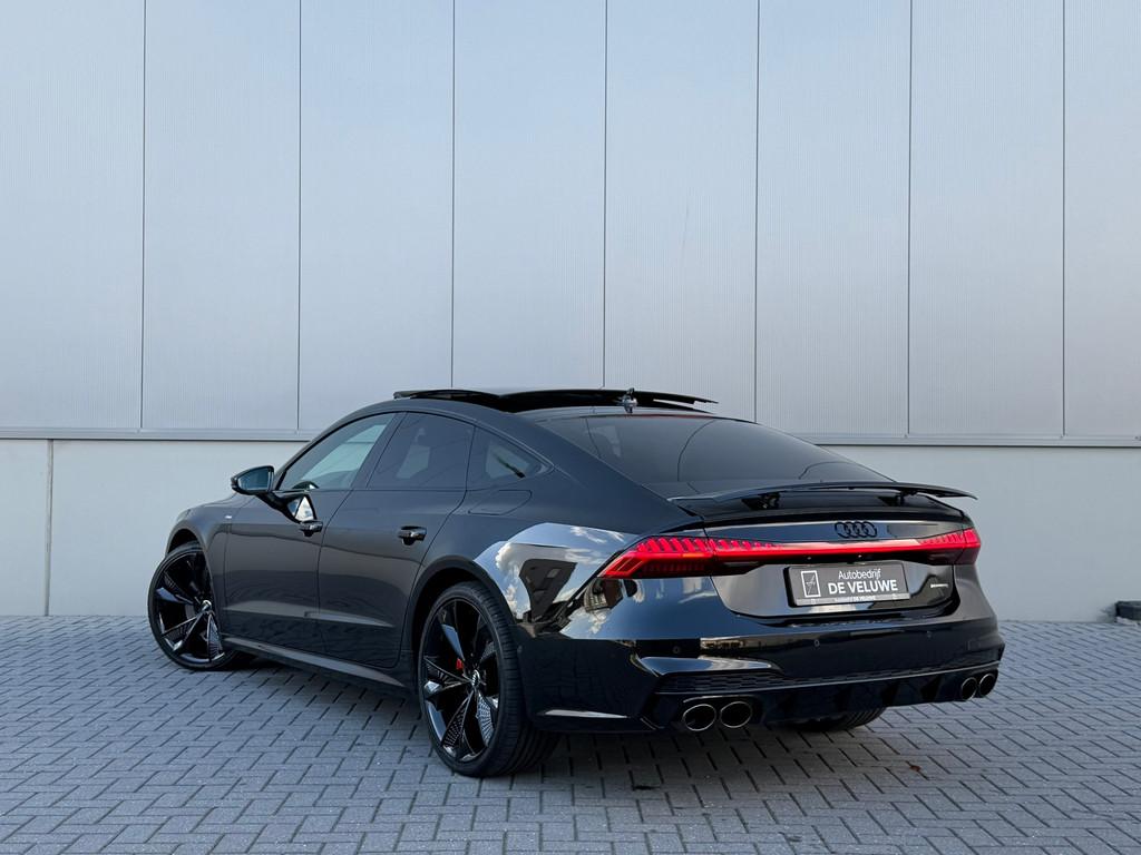 Audi A7 Sportback 50 TFSIe Quattro S-Line Pano RS-Seats 21", Auto's, Gebruikt, Zwart, 4 stoelen, Zwart