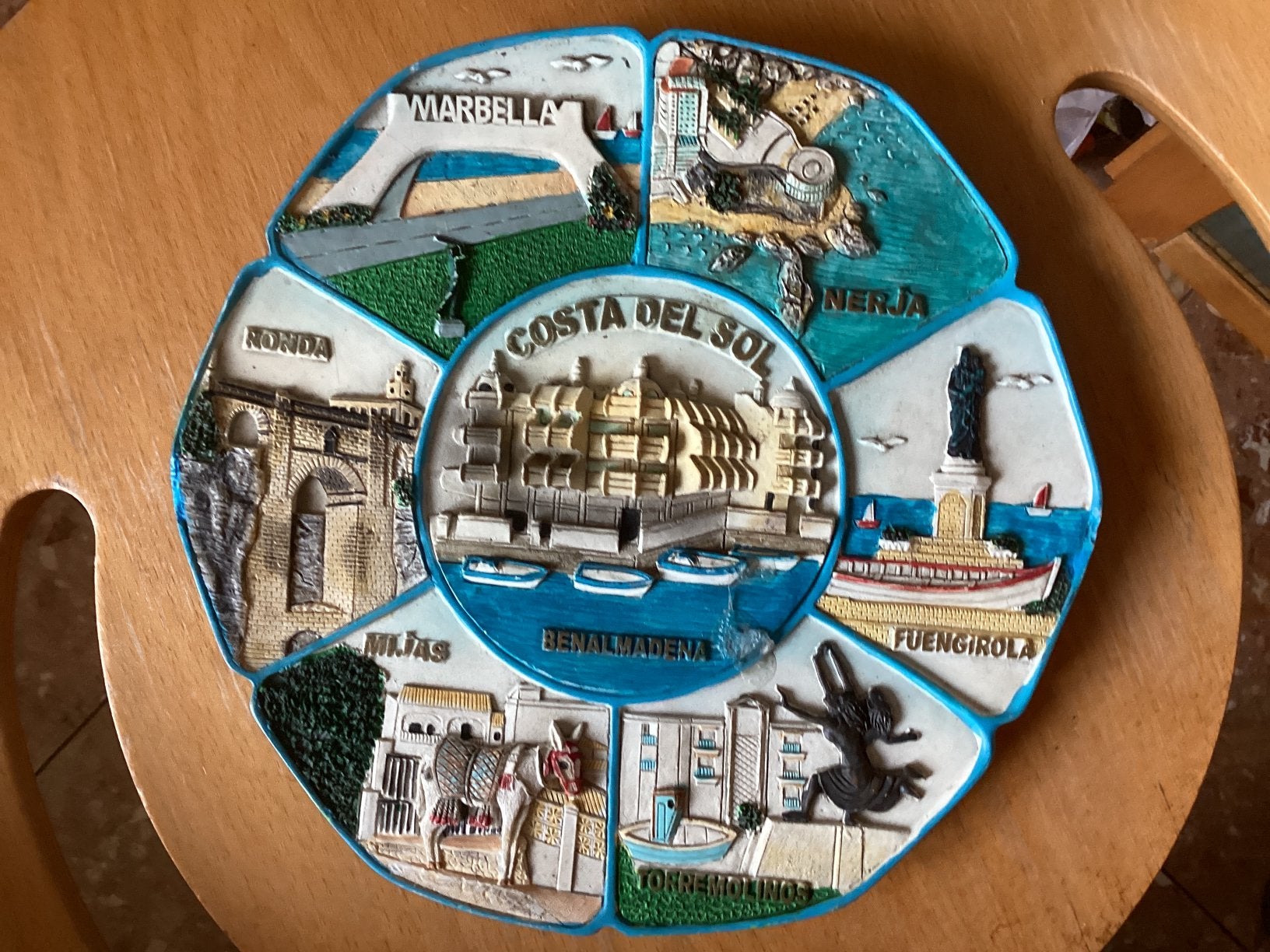 Costa del Sol // diam. 20 cm, Ophalen of Verzenden, Zo goed als nieuw, Reclamebord