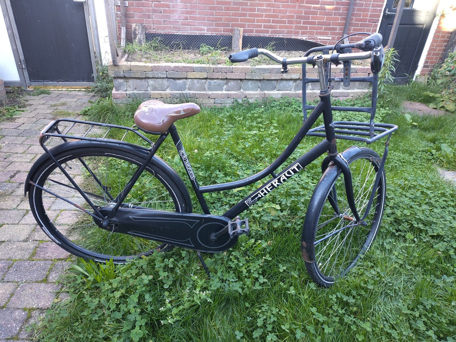 Herault damesfiets met voordrager, Fietsen en Brommers, Terugtraprem, Ophalen, Overige merken, 53 tot 56 cm