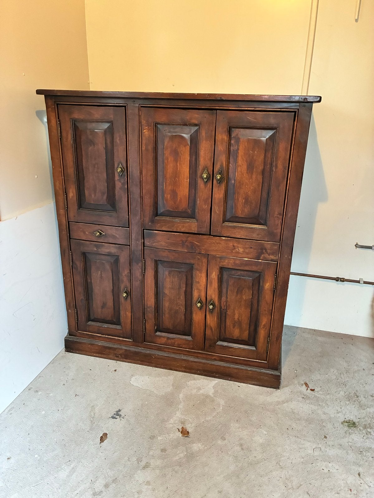 Koloniale computerkast van echt hout - 120x130x60 cm, Ophalen, Gebruikt, 70 tot 120 cm, 120 tot 170 cm
