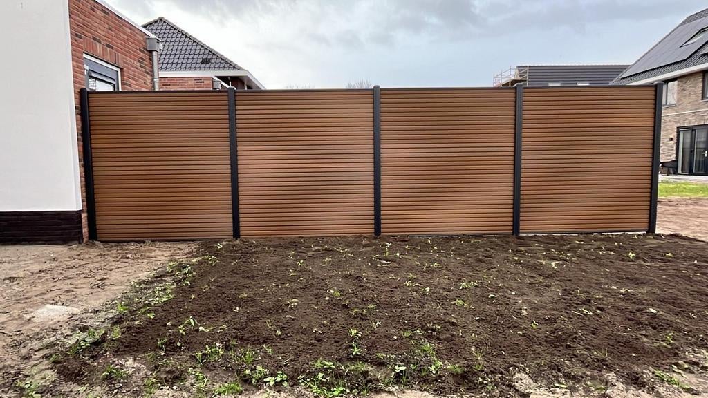 Composiet aluminium schutting  vanaf €190,-/€220,- pm, Tuin en Terras, Schuttingen, Kunststof, 1 tot 2 meter, Verzenden, 6 meter of meer