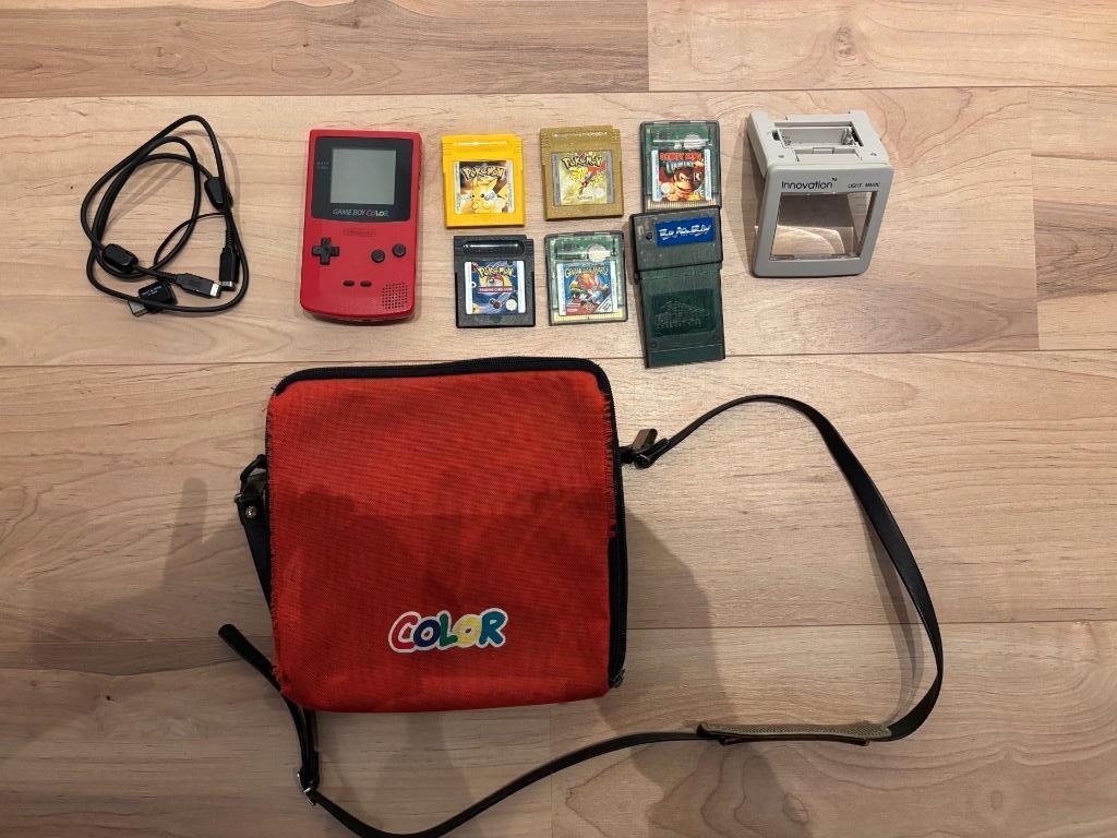 Game boy color + 5 games + brainboy, Gebruikt, 1 speler, Vanaf 3 jaar, Ophalen