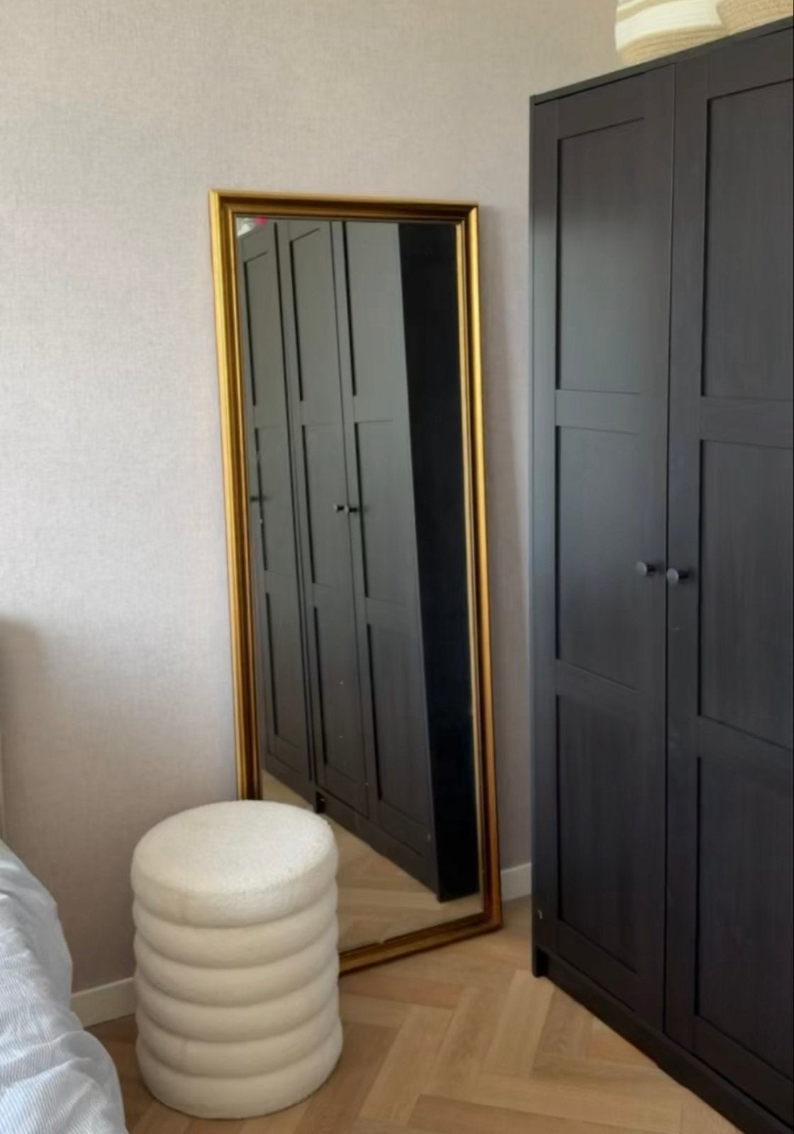 Gouden passpiegel - Elegant en stijlvol, Huis en Inrichting, Ophalen, Zo goed als nieuw, 150 tot 200 cm, Rechthoekig