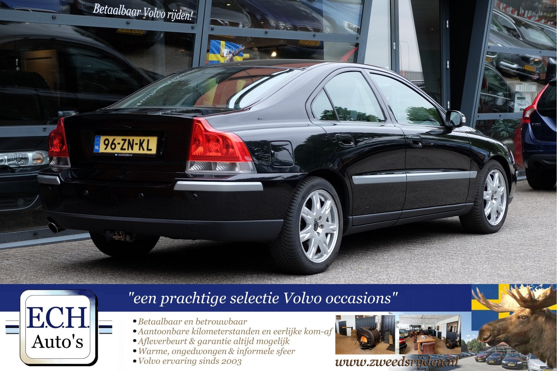 Volvo S60 2.0T 180 pk Drivers Edition Automaat, Schuifdak, Gebruikt, 179 pk, S60, Zwart