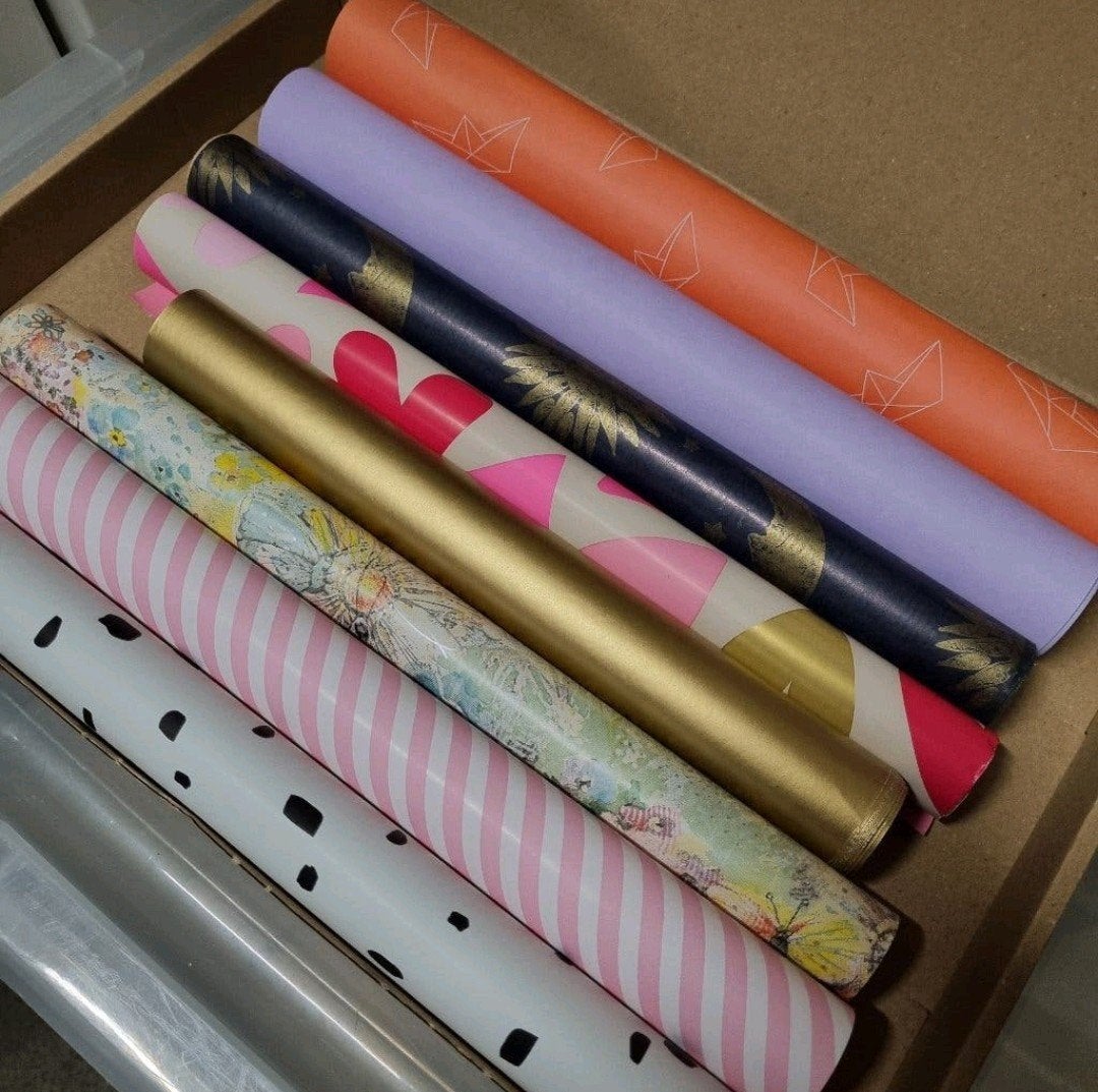 Box cadeaupapier op rol inpakpapier rollen kadopapier set, Verzenden, Nieuw, Sqoreboutique@gmail.com, Sqore Boutique
