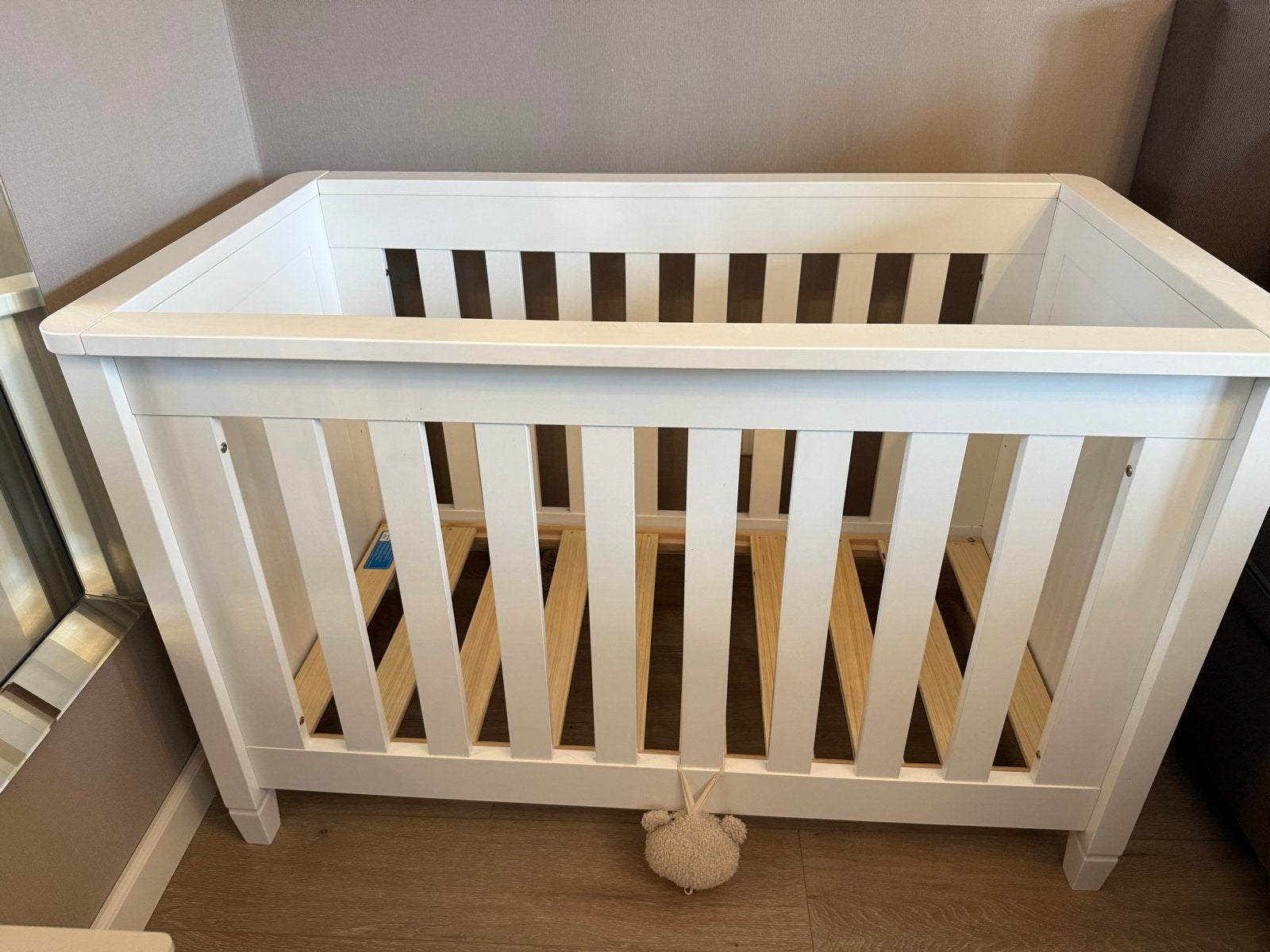 Ledikant 60x120 verstelbaar, lichte gebruikssporen, Gebruikt, Ophalen of Verzenden, Lattenbodem, Minder dan 140 cm