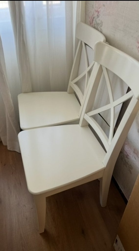 6 Rosentorp eetkamer stoelen IKEA, Huis en Inrichting, Ophalen, Zo goed als nieuw, Wit, Vijf, Zes of meer stoelen